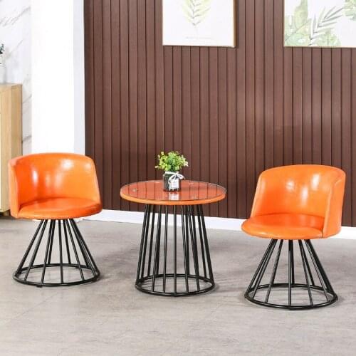 Rotatable Nordic simple balcony table and chair leisure negotiation iron table and chair dining table set kitchen table marble