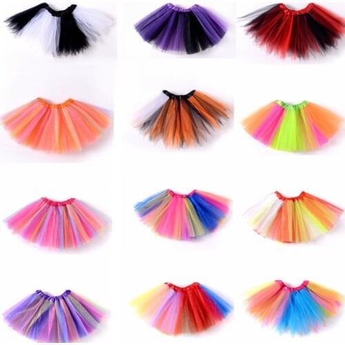Colorful Kids Girls Mini Tutu Skirts Ball Gown 2020 3-layer Dance School Fashion Purple Pink Skirt for Children Baby Girls 2-6Y