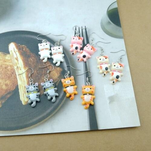 Kawaii Cat Earrings Costume Trendy Style Woman Girl Jewelry Drop Shipping