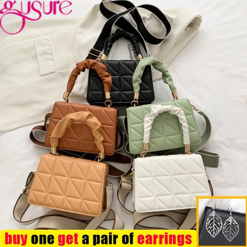 Gusure Fashion Brand Womens Small Crossbody Bag PU Leather Flap Messenger Bag Small Handbag Fashion Shoulder Bag for Female