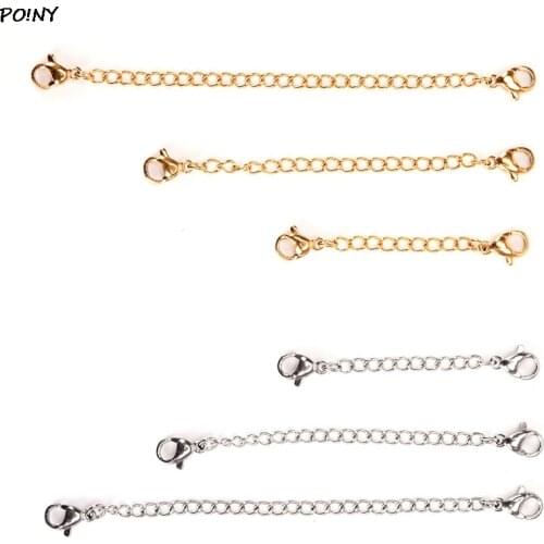 5/7.5/10cm Tone Extended Extension Tail Chain Lobster Clasps Connector For DIY Jewelry Making Findings Bracelet Necklace
