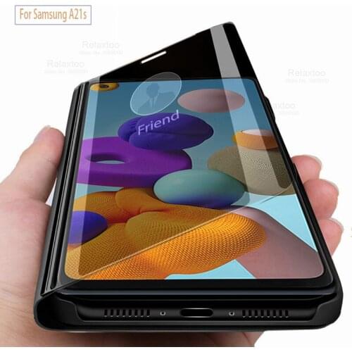Mirror View Smart Flip Case For Samsung Galaxy A21S Luxury original Magnetic fundas A21 S A 21S SM A217 A217F Back Phone Cover