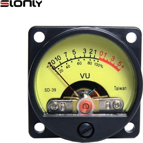 1pcs SD-39 Yellow Panel Tube Amplifier Power Amplifier VU Meter DB Meter Level Sound Pressure Meter with Backlight