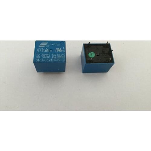 10PCS/lot 5V DC SONGLE Power Relay T73-5V SRD-05VDC-SL-C PCB Type In stock