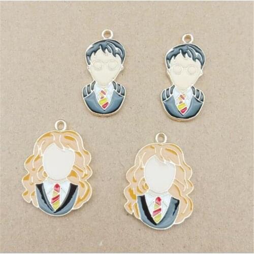 10pcs/lot new creative drip metal beads cartoon characters charms for diy fashion earrings necklace pendant jewelry accessories