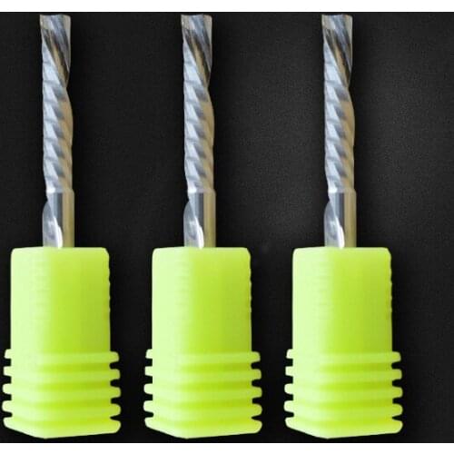 10pcs SHK 4mm AAA Left Spiral milling cutter down cut one Flute router bit CNC end mill carbide milling cutter