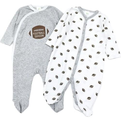 2Pieces/Lot Baby Clothes Newborn Boy Footies Spring Infant Clothing Long Sleeve Cotton Cute Printed Babies Girls Jumpsuits