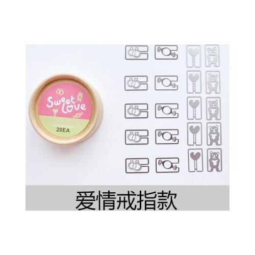 20pcs Love ring paper clip metal bookmark Christmas small fresh cartoon classical Chinese style exquisite hollow