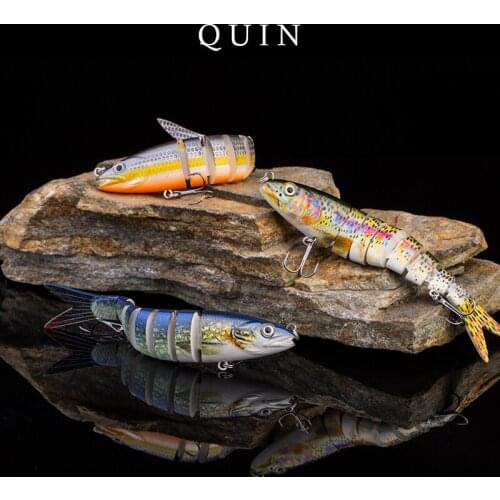 5pcs/lot 19g Plastic Segmented Fishing Lure Multi Jointed Hard Bait Lifelike Swimbait Wobbler Crankbait Minnow Jerkbait