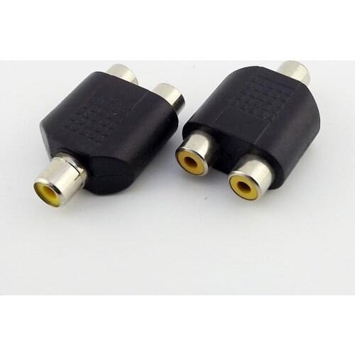5pcs RCA Female Jack To Dual 2X RCA Phono Female Y Splitter Audio Adapter Connector