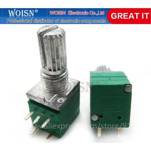 5pcs RV097NS 5K single linked potentiometer B5K with a switch audio 5pin shaft 15mm amplifier sealing potentiometer In Stock