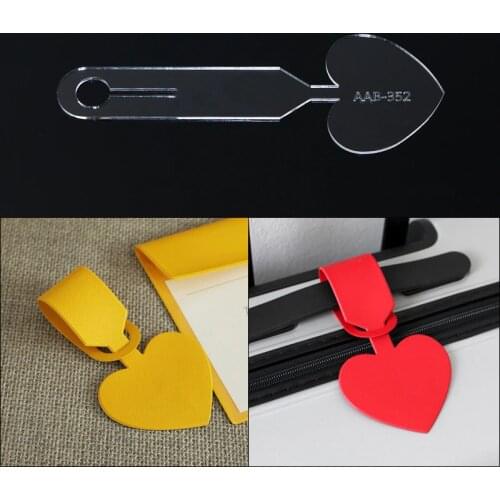 Acrylic Template Luggage Tag Leather Pattern DIY Hobby Leathercraft Sewing Pattern Stencils 8.5*12*1cm