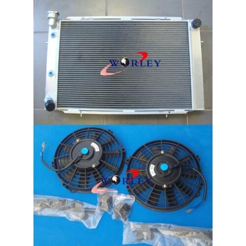 Aluminum Radiator &fans for Holden Statesman WB V8 1980-1985 81 82 83 84 85