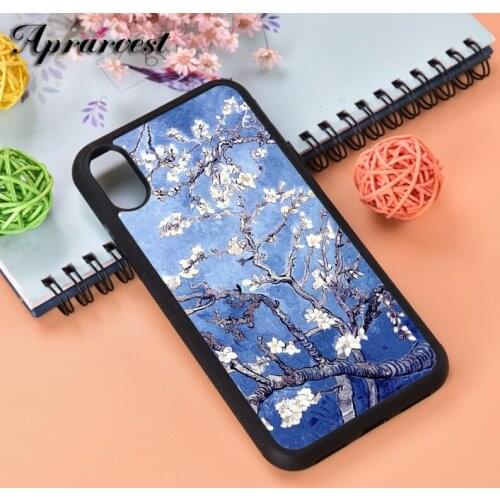 Aprarvest Vincent Van Gogh Almond Blossoms Blue Silicone Phone Case Cover For iPhone 6 6S 7 8 PLUS X XS XR 11 12 MINI PRO MAX