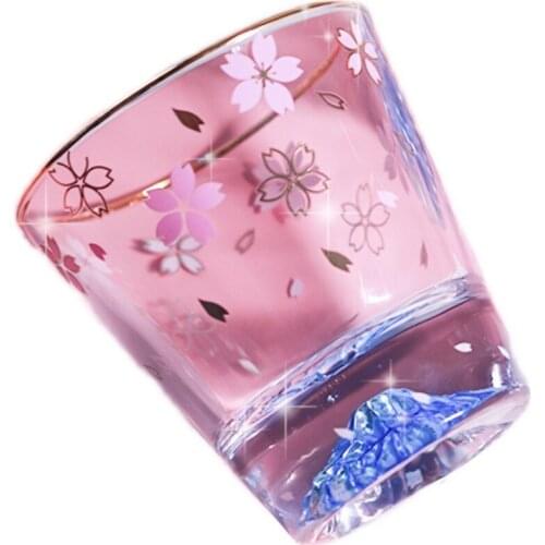 Wine Glass Coffee Mugs Cherry Flowers Wine Glasses Beer Glass Volcano Glass Creative Cute Red Wine Glass Drinkware Girly Heart