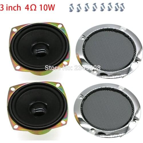 3 inch 4 inch Speaker 3“ 4” Chrome Grille Audio Kit DIY For Raspberry Pi Arcade Multi Game Pinball Machine Home Audio Equipment