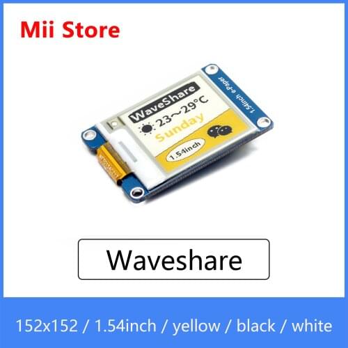 Waveshare 1.54inch E-Ink display module three-color yellow black white e-paper display for Raspberry Pi / STM32 SPI interface