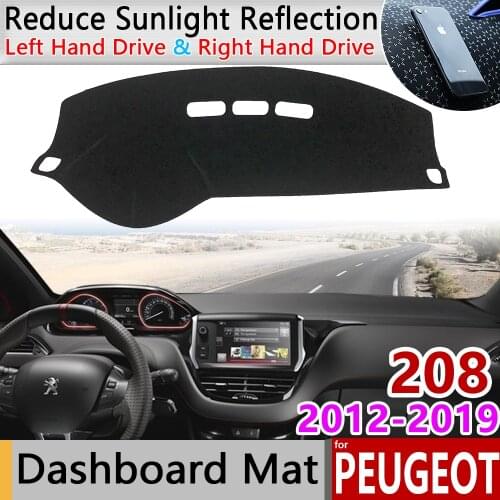 For Peugeot 208 2012~2019 Anti-Slip Mat Dashboard Cover Pad Sunshade Dashmat Protect Carpet Accessories Active Allure GTI 2015