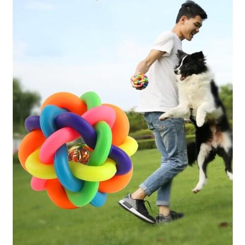 Dog toy ball bite-resistant and vocal large dog molar teeth cleaning elastic ball training puppies toy ball dog supplies