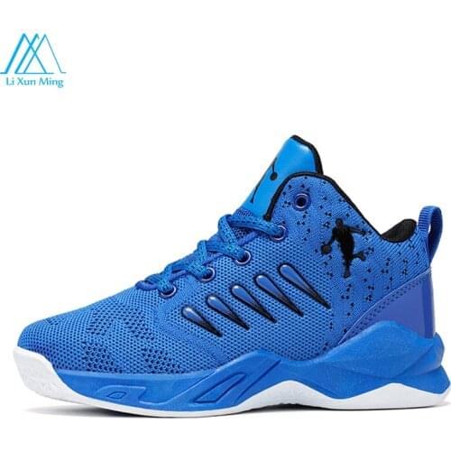 Summer Mesh Breathable Couple Trend Professional Anti-skid Crack-Proof And Shock-absorbing Outdoor Basketball Shoes For Children