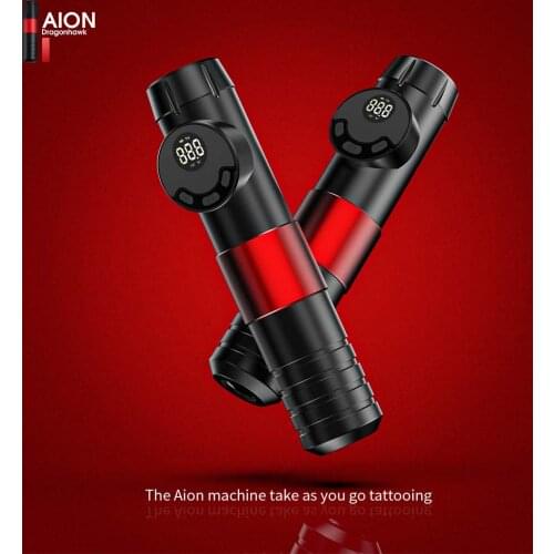 Aion Wireless Battery Pen Machine Rotary Tattoo Pen LED Display Machine Permanent Make Up Machine for Tattoo Artist