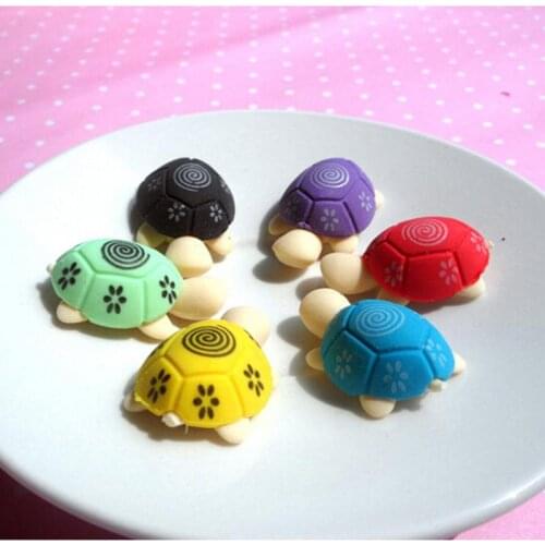 2PCS Mini Animal Rubber Eraser Cleansing Stationery Child Gift Toy Cute Cartoon Turtle Shaped Eraser School Suppliers
