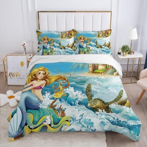 Cartoon Childrens Bedding set for kids baby Duvet cover set pillow case Bed linens Quilt cover 140x200 Bed set Single Car sea