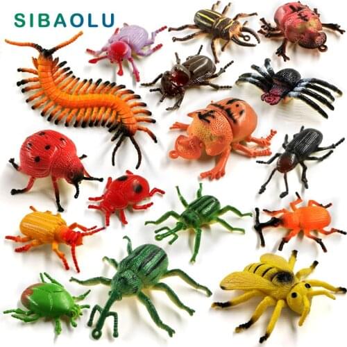 New Insect animal model Spider Ladybug Scorpion Bee Centipede figurine home decor miniature fairy garden decoration accessories