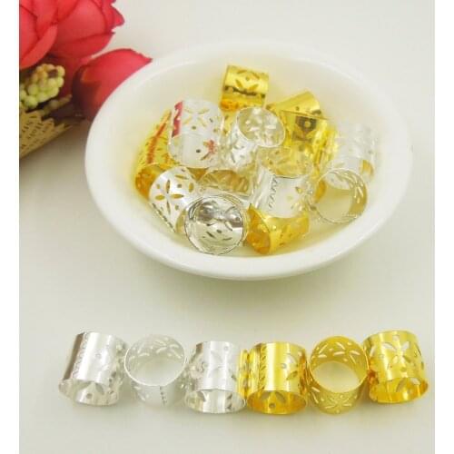 NEW!!60Pcs gold 12/10mm Plated hair braid dread dreadlock beads adjustable cuff clip ,11mm hole clip+3pcs free hair styling diy