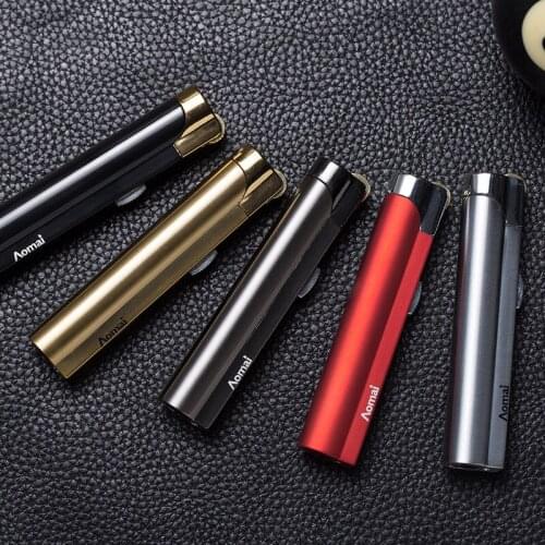 New Direct Punching Metal Creative Inflatable Grinding Wheel Lighter Portable Small Spray Gun Lighter Fashion Classic