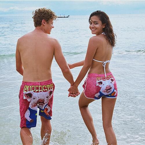 Quick Dry Swimwear Couple Swimsuit Mens Swimming Shorts Women Beach Pants Bermuda Surfing Swim Board Shorts praia Swiming Trunks