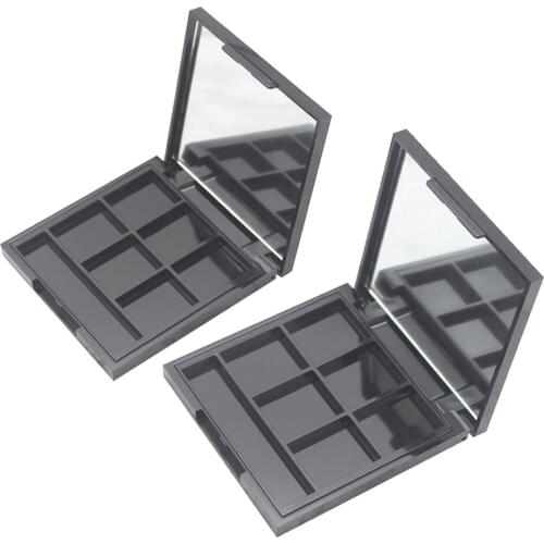 6 Grids Plastic Empty Eyeshadow Palette Travel Eye Shadow DIY Case Blusher Box Makeup Powder Container with Mirror