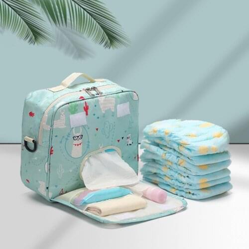 Portable Baby Diaper Bags Maternity Bag for Disposable Reusable Fashion Print Wet Dry Diaper Bag Double Handle Wetbags