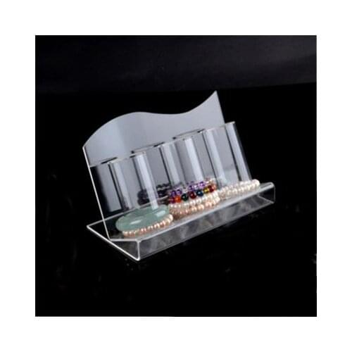 Clear Acrylic Plexiglass Watch Bracelet Jewelry Stand Display Headdress Hair Rope Tube Holder