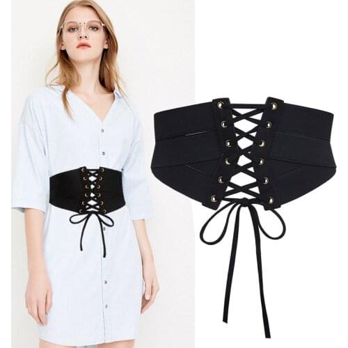 Women Dress Belt Wide Elastic Waist Belt Corset Cinch Belts Stretch Waistband Luxury Brand Designer Apparel Accessories Belts