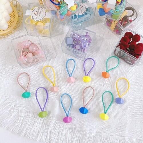 10pcs/set New Flexible Hair Rubber Bands Rope Kids Spherical Girls Hair Tie Ring Headwear Hair Accessories Children