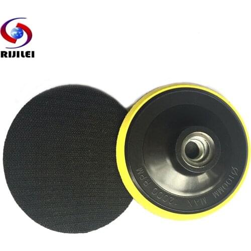RIJILEI 100mm M10/M14 Self-Adhesive Rubber Backer Pad Marble Granite Bubble Plastic Back-Up Pads For Polishing Pad 4HF