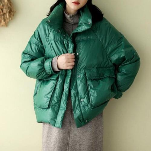 SEDUTMO 2020 Winter Women Duck Down Jackets Short Casual Oversize Coat Autumn Fashion Pocket Parkas ED1335