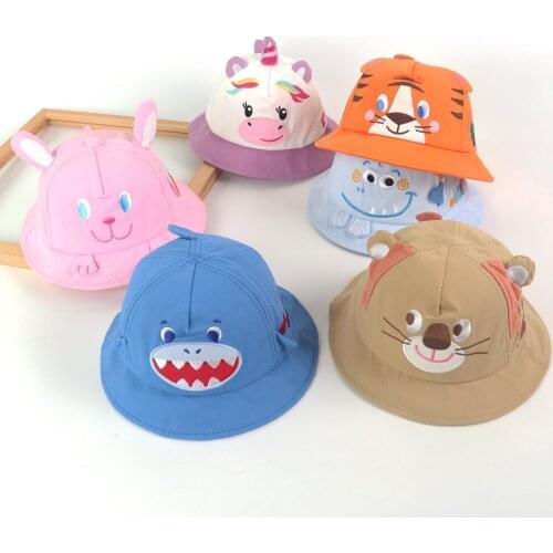 Bucket Hat Baby Summer Sun Beach Boy Girl Sunshine Protection Wide Brim String Animal Holiday Outdoor Accessory