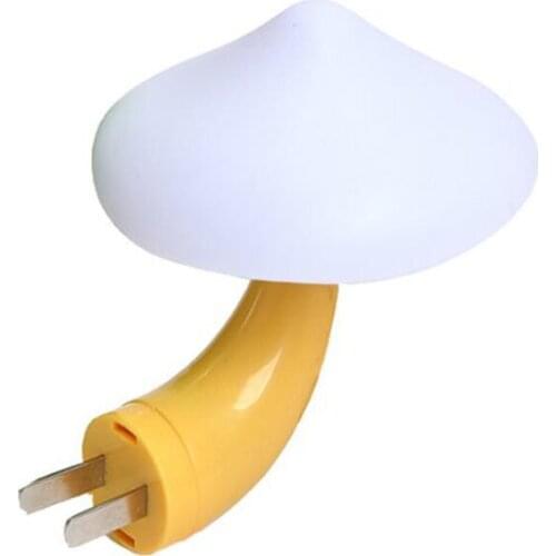 Warm Mushroom LED Night Light Room Decor US Plug Light-control Sensor Wall Socket Lamp Light Home Bedroom Decoration