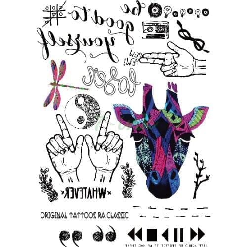 Waterproof Temporary Tattoo Sticker Big Black hand bull symbol Water Transfer Fake Tatoo For Man Women