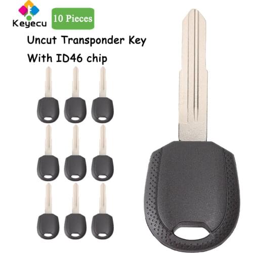 KEYECU 10PCS/Lot Replacement Ignition Transponder Key - ID46 Transponder Chip With Uncut Blade - FOB for Kia Rio Cerato Spectra