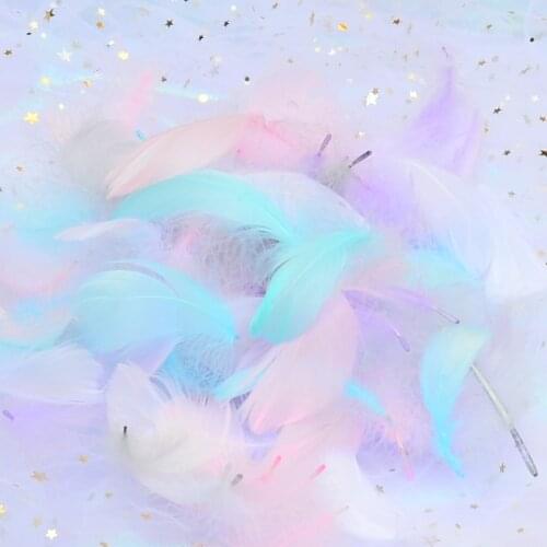 100pcs 4-8cm Small Floating Colourful Swan Feather Plume Natural Goose Feathers for Craft Wedding Jewelry Home Decoration Plumes