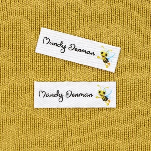 120 piece Custom logo labels, Name iron on label, Custom Clothing tags, Organic Cotton Labels(YT221)
