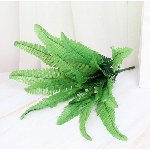 18Heads 52cm Green Artificial Persian Leaves DIY Wedding Road Guide Plants Wall Flower Arrangement Fake Plants Home Garden Decor