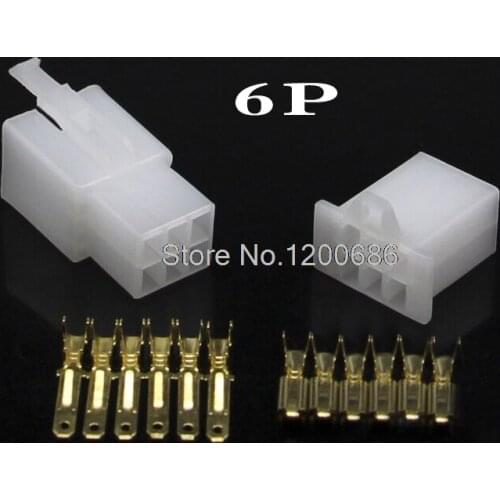 2.8mm 6 pin Automotive Motorcycle ebike car wire Connector Male Female cable terminal plug Kits