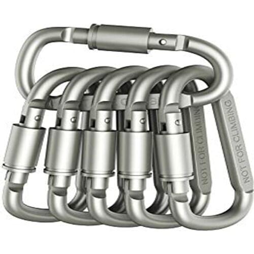 20Pcs D ring lock Quickdraw Key Buckle Hook survive Hang Clip Aluminum Snap Climb keychain Camp Carabiner Hike screw Outdoor