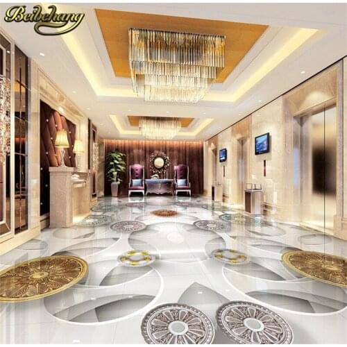 Beibehang Geometric European pattern papel de parede 3D Custom Photo Bathroom Mural PVC Wall paper Self-adhesive Floor Wallpaper