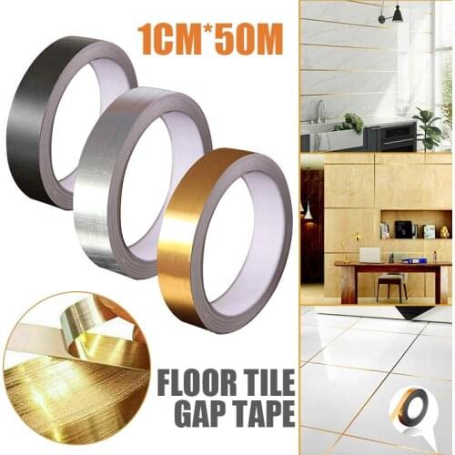 50M Floor Tile Tape Self Adhesive Waterproof Anti-moisture Kitchen Floor Tile Tape Wall Sticker Beauty Seam Sticke Home Decor