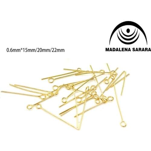 500Pcs/lot 20/22/15mm Stainless Steel 316L Eye Pins O pins Jewelry Findings Gold Plated Tone Headpins Diy Accessories